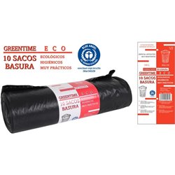 10 SACOS BASURA 95X135-G180-150 L. GREENTIME ECO