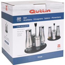 SET4 DISPENSADORES INOX CON SOPORTE QUTTIN