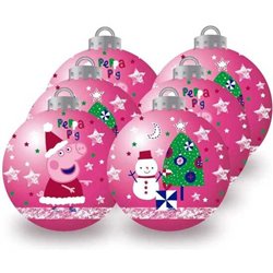 BOLAS NAVIDAD 8CM PACK 6 PEPPA PIG "COSY CORNER"