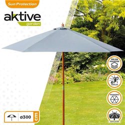 PARASOL 300 CM CON MÁSTIL DE MADERA 4,8 CM COLOR GRIS