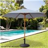 PARASOL 300 CM CON MÁSTIL DE MADERA 4,8 CM COLOR GRIS