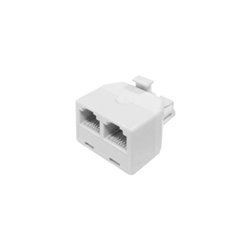 ADAPTADOR TELÉFONO (1MACHO/2 HEMBRAS) BLANCO 7HSEVENON ELEC