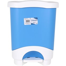 CUBO BASURA A PEDAL 18L IDEA CREMA/AZUL