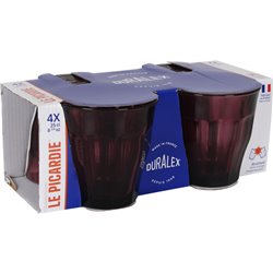 SET 4 VASOS 25CL MORADO/CRANBERRY PICAR