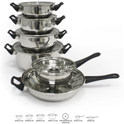 BATERIA COCINA 12PC ACERO INDUCCION GENOVA