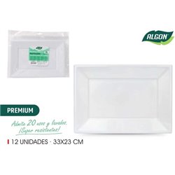 SET-12 BANDEJA REC.PLAST.PREM.33X23 ALGON