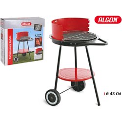 BARBACOA REDONDA C/RUEDAS 43CM ALGON