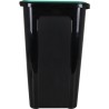 CUBO BASURA COVERLINE 44L NEGRO/TAPA VERDE