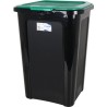 CUBO BASURA COVERLINE 44L NEGRO/TAPA VERDE