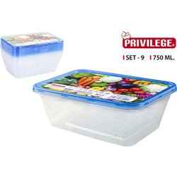 SET 9 SEMIDESECHABLES RECTANGULAR 750ML 