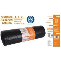 10 SACOS BASURA 120X150CM G200 / 240L GREENTIME ECO