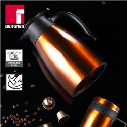 CAFETERA 1,5L EN ACERO INOX COLOR NARANJA BERGNER 