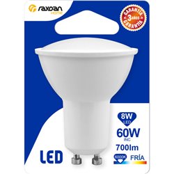 BOMBILLA LED SPOTLIGHT MR16 GU10 8W (60W) 700LM 6000K 15000H RAYDAN HOME BL.1