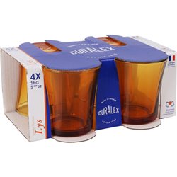 SET 4 VASOS 16CL AMBAR LYS