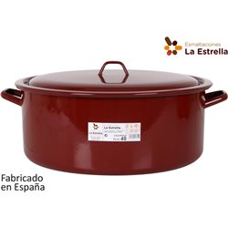 CACEROLA ESMALTADA C/TAPA 40CM - 21L TEJA