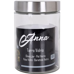 TARRO VIDRIO TAPA ACERO 1.25LT. ANNA