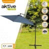 PARASOL EXCÉNTRICO 300 CM CON MÁSTIL DE ALUMINIO 4,2 CM COLOR GRIS