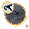 PARASOL EXCÉNTRICO 300 CM CON MÁSTIL DE ALUMINIO 4,2 CM COLOR GRIS