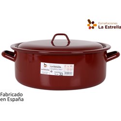 CACEROLA ESMALTADA C/TAPA 32CM - 10L TEJA