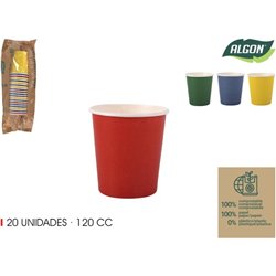 SET-20 VASO CARTON MULTICOLOR 120CC ALGON