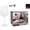 SET 6 COPAS VINO 60CL LEYDA