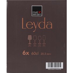 SET 6 COPAS VINO 60CL LEYDA