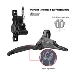 HD-T386 Disc brake set LH 1800 mm Line Black