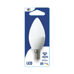 BOMBILLA LED VELA C37 E14 6W (=40W) 470LM 6000K 15000H BL.1