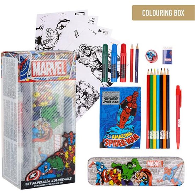 SET PAPELERÍA COLOREABLE MARVEL