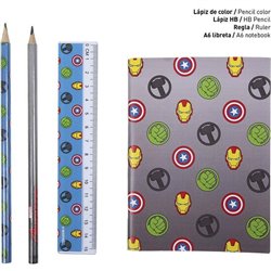 SET PAPELERÍA ESCOLAR AVENGERS GRIS