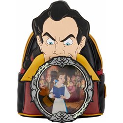 MOCHILA VILLANOS ESCENA GASTON LA BELLA Y LA BESTIA DISNEY LOUNGEFLY 26CM