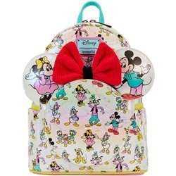 MOCHILA + DIADEMA OREJAS MICKEY &#38; FRIENDS CLASSIC DISNEY 100 LOUNGEFLY 26CM