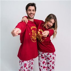 PIJAMA LARGO SINGLE JERSEY HARRY POTTER DARK RED