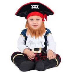 DISFRAZ CAPITÁN PIRATA 7-12 M (MONO CON CINTURÓN Y BOTAS INTEGRADOS, SOMBRERO Y BARBA )