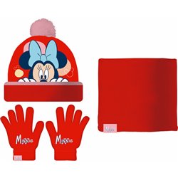 SET GORRO/BUFF/GUANTES BEBÉ 44/46 MINNIE MOUSE "LUCKY"