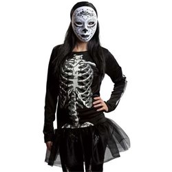 MÁSCARA TEXTIL DÍA DE LOS MUERTOS TALLA ÚNICA