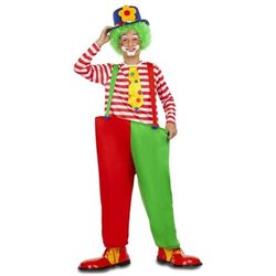 DISFRAZ PAYASO ARO CAMISETA CON CORBATA, PANTALONES CON TIRANTES Y ARO TALLA 5-6 Y