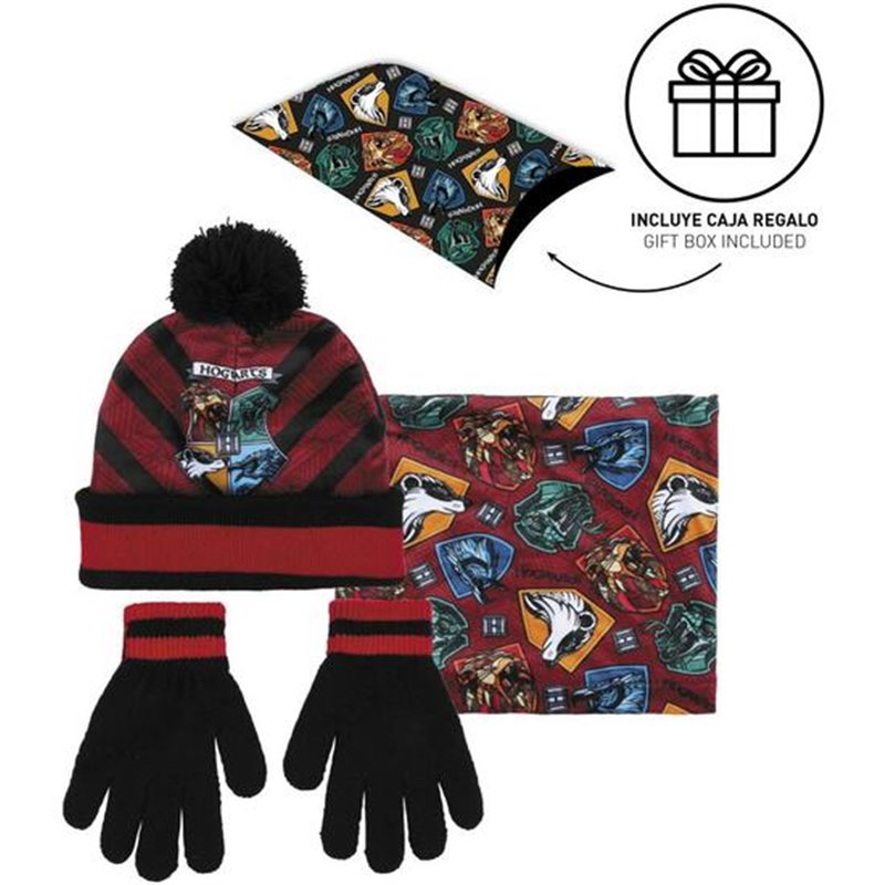 CONJUNTO 3 PIEZAS SNOOD HARRY POTTER RED