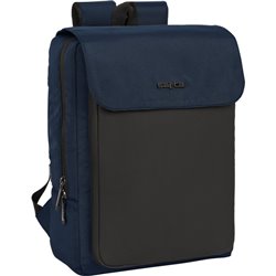 MOCHILA CON SOLAPA PORTATIL 13,3+USB SAFTA BUSINESS "DARK BLUE"