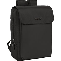 MOCHILA CON SOLAPA PORTATIL 13,3+USB SAFTA BUSINESS "BLACK"