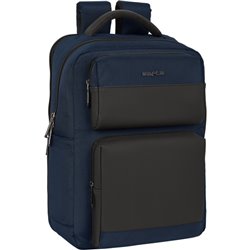 MOCHILA 2 BOLSILLOS PORTATIL 15,6+USB SAFTA BUSINESS "DARK BLUE"