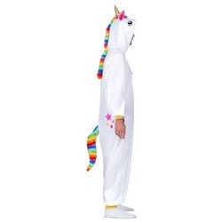 DISFRAZ UNICORNIO BLANCO ADULTO GRANDE(KIGURUMI CON CAPUCHA Y COLA)