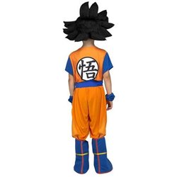 DISFRAZ GOKU CON CAMISA, FAJÍN, PANTALONES, CUBREBOTAS Y BRAZALETES TALLA 7-9 AÑOS