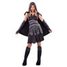 DISFRAZ GUERRERA TENEBROSA VESTIDO CON CAPA Y CAPUCHA, MANGUITOS Y CUBREBOTAS TALLA S