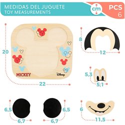 MICKEY PUZZLE ENCAJE MADERA 6 PIEZAS 21X20