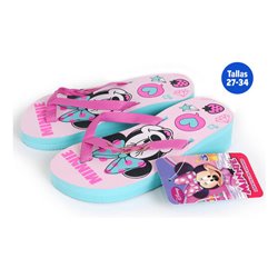 CHANCLAS PARA NIÑA MINNIE MOUSE AZUL Y ROSA TALLA 30