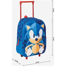 MOCHILA INFANTIL TROLLEY 3D SONIC