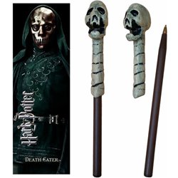 VARITA BOLIGRAFO Y MARCAPAGINAS DEATH EATER SKULL HARRY POTTER