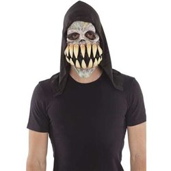 SKULL LATEX MASK WITH HOOD ONE SIZE