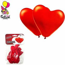 GLOBO CORAZON ROJO X 5 UND.